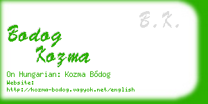 bodog kozma business card