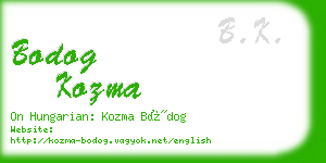 bodog kozma business card